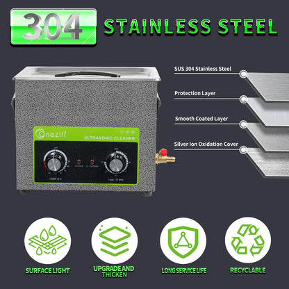 ONEZILI 6L Professional Ultrasonic Cleaner with Heater & Digital Timer for Parts