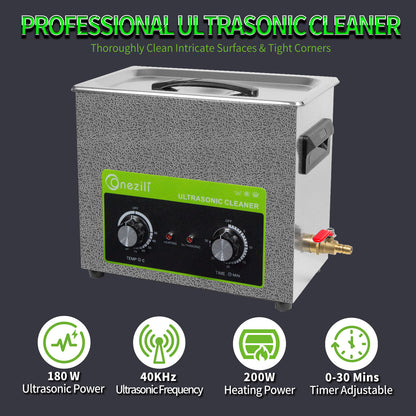 ONEZILI 6L Professional Ultrasonic Cleaner with Heater & Digital Timer for Parts