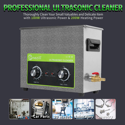 ONEZILI 6L Professional Ultrasonic Cleaner with Heater & Digital Timer for Parts