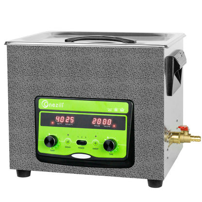 ONEZILI 10L Ultrasonic Cleaner with Digital Timer, Heater & Power Adjustable, 40kHz Industrial & Home Use for Jewelry, Glasses, Tools, Carburetor Cleaning
