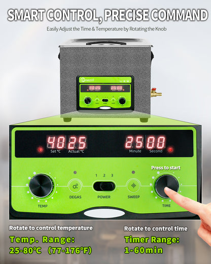 ONEZILI 10L Ultrasonic Cleaner with Digital Timer, Heater & Power Adjustable, 40kHz Industrial & Home Use for Jewelry, Glasses, Tools, Carburetor Cleaning