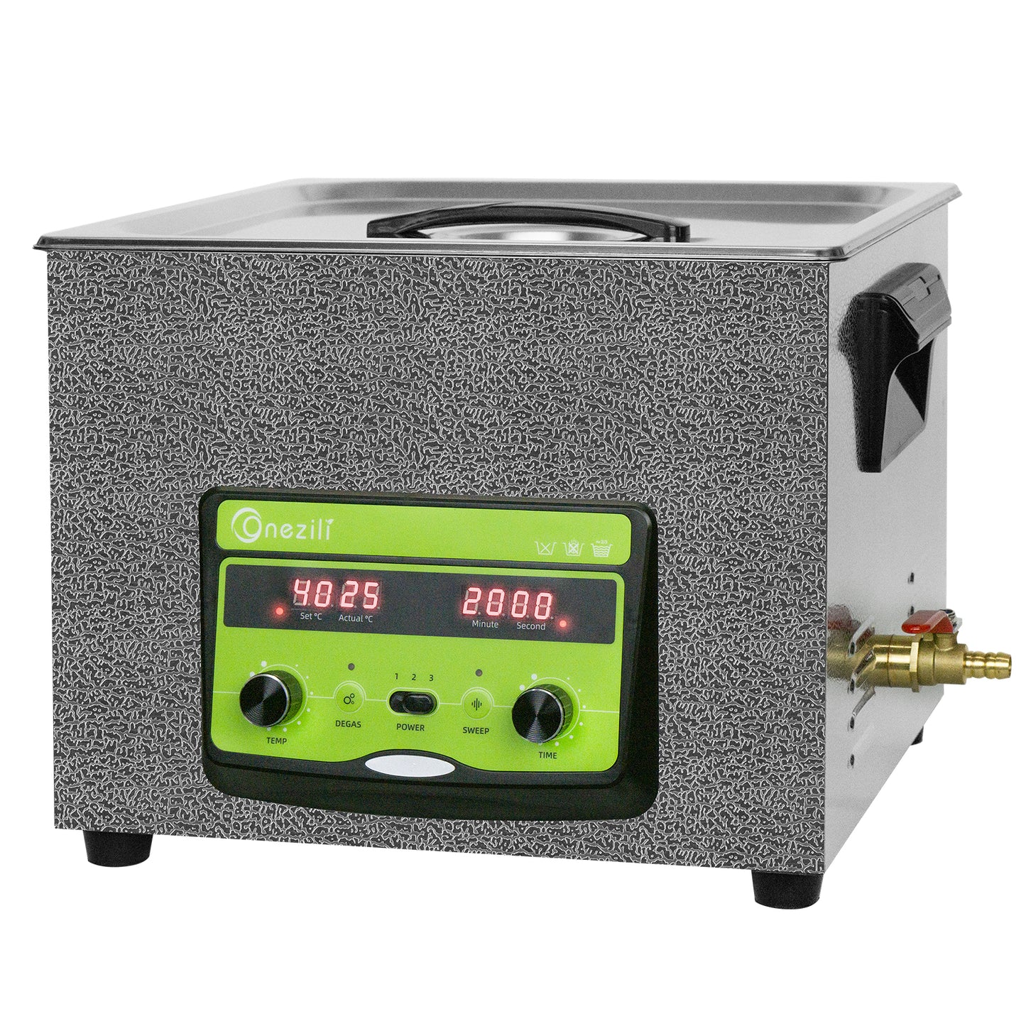 ONEZILI 15L Ultrasonic Cleaner with Digital Timer, Heater & Power Adjustable, Industrial & Home Use for Parts, Tools, Jewelry, Carburetor Cleaning