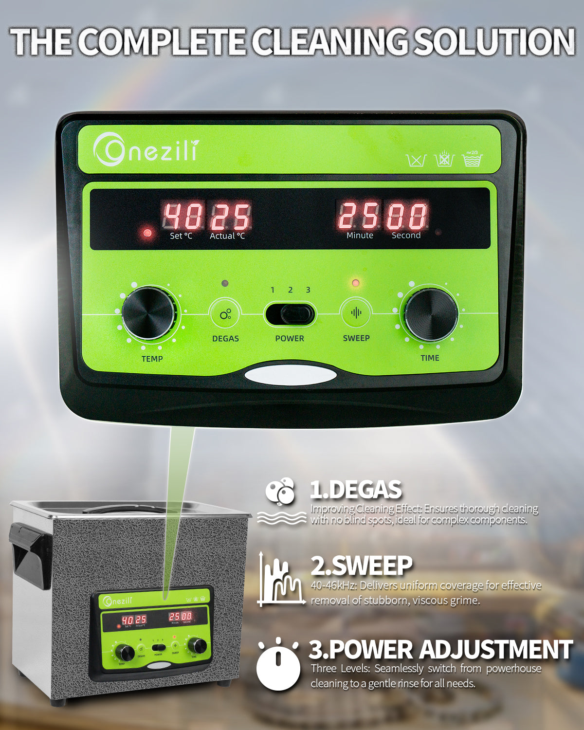 ONEZILI 6L Ultrasonic Cleaner with Digital Timer, Heater & Power Adjustable, 40kHz for Jewelry, Glasses, Tools, Carburetor - Industrial & Home Use