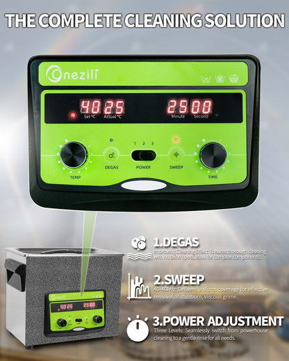 ONEZILI 6L Ultrasonic Cleaner with Digital Timer, Heater & Power Adjustable, 40kHz for Jewelry, Glasses, Tools, Carburetor - Industrial & Home Use