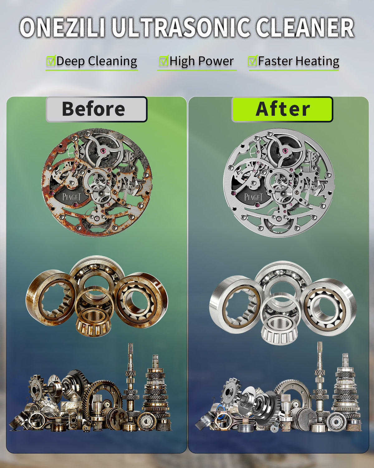 ONEZILI 6L Ultrasonic Cleaner with Digital Timer, Heater & Power Adjustable, 40kHz for Jewelry, Glasses, Tools, Carburetor - Industrial & Home Use