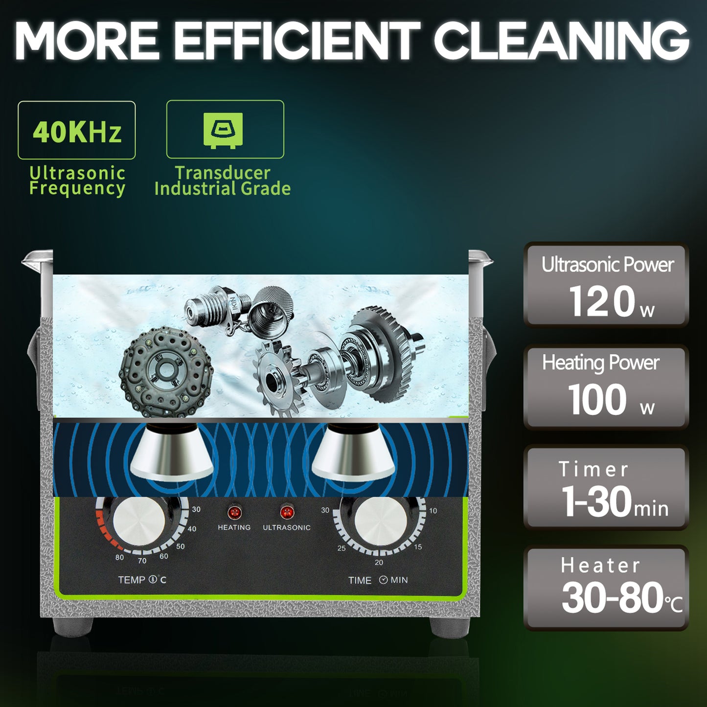 ONEZILI 3L Professional Ultrasonic Cleaner | 120W Heated & Timed Cleaning for Car Parts, Jewelry, Glasses, Tools