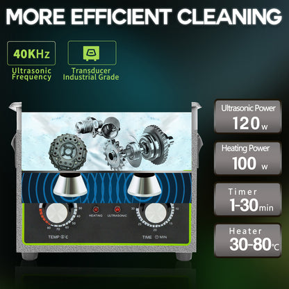 ONEZILI 3L Professional Ultrasonic Cleaner | 120W Heated & Timed Cleaning for Car Parts, Jewelry, Glasses, Tools