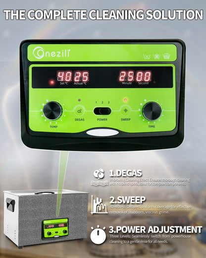 ONEZILI 30L Upgraded Professional Ultrasonic Cleaner with Digital Timer, Heater & Power Adjustable, Industrial & Home Use for Parts, Tools, Jewelry, Carburetor Cleaning