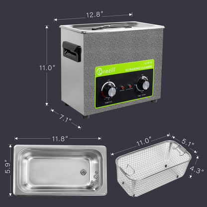 ONEZILI 6L Professional Ultrasonic Cleaner with Heater & Digital Timer for Parts