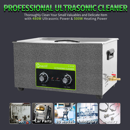 ONEZILI 20L Professional Ultrasonic Cleaner with Digital Timer & Heating, Industrial & Commercial Grade for Parts, Tools, Jewelry